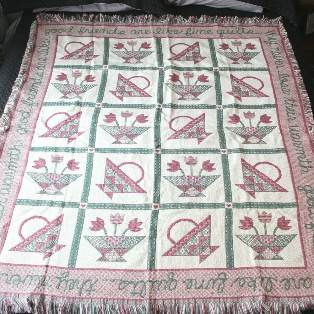 Vintage American Weavers Throw Quilt Blanket New
